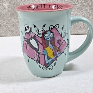 Nightmare Before Christmas MISFIT LOVE Coffee Mug Jack Skellington & Sally 16 oz